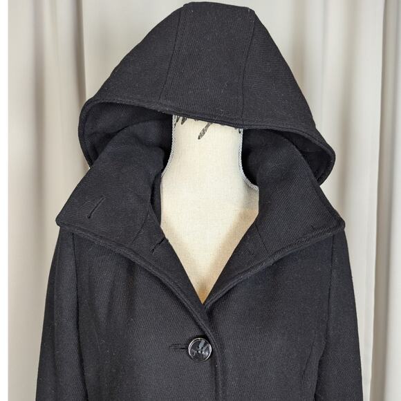 Kenneth Cole Wool Blend Overcoat Black Size 10 - Picture 11 of 16